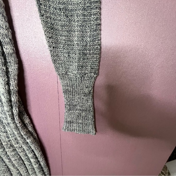 Free People Long Line Lagenlook Ribbed Duster Cardigan Knit Sweater Pockets XS - Picture 7 of 9